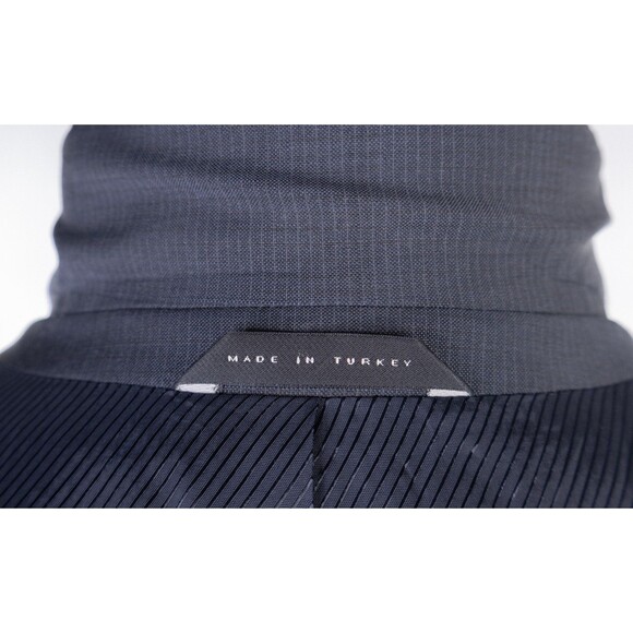 BOSS Hugo Boss Suit Jacket Sport Coat Blazer Sz 40L Striped Gray Wool 2-Button - Picture 13 of 14